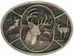 Deer head buckle in brass